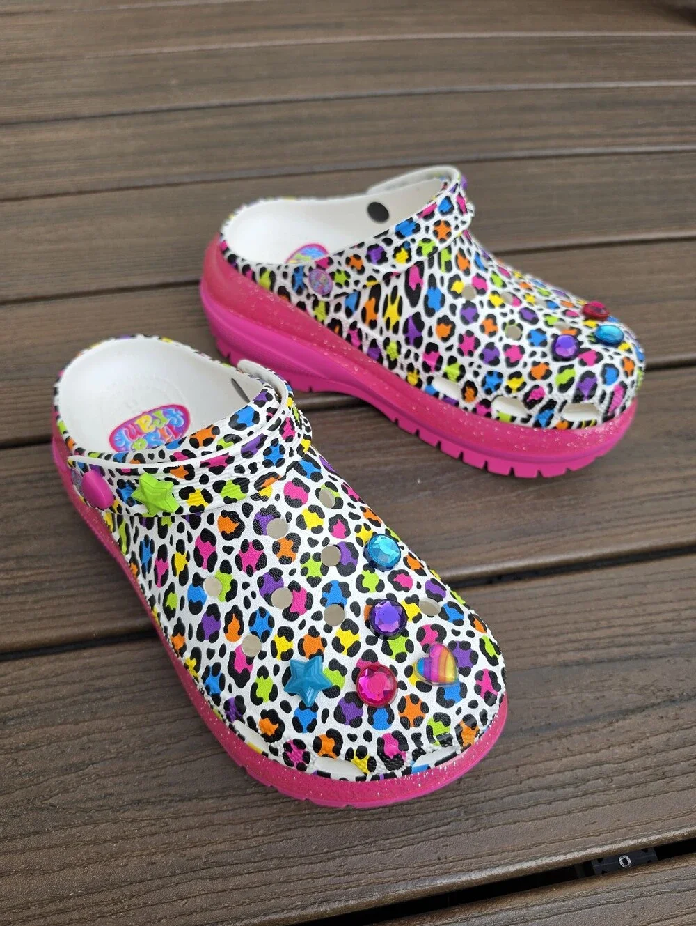 Crocs X Lisa Frank Mega Crush Clogs Size M8/W10 ••EXCELLENT CONDITION••